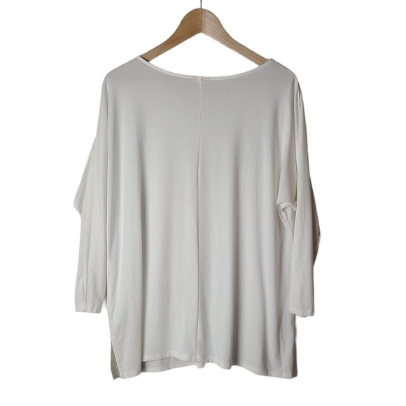 Ruby Rd. White bead half-sleeved  crew neck shirt - Picture 6 of 7